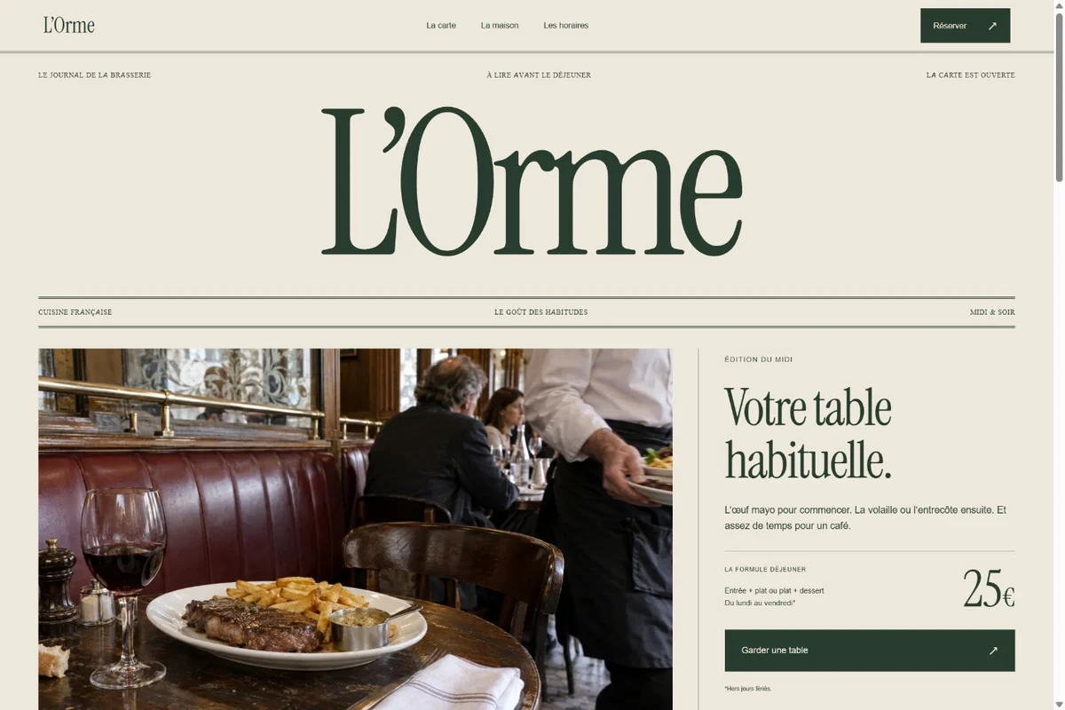 Aperçu du site Brasserie L’Orme : le journal de la brasserie
